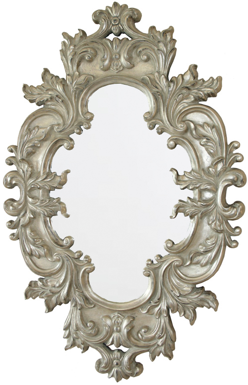 CF083GS Wall décor art mirror silver classic ornate rectangular vertical